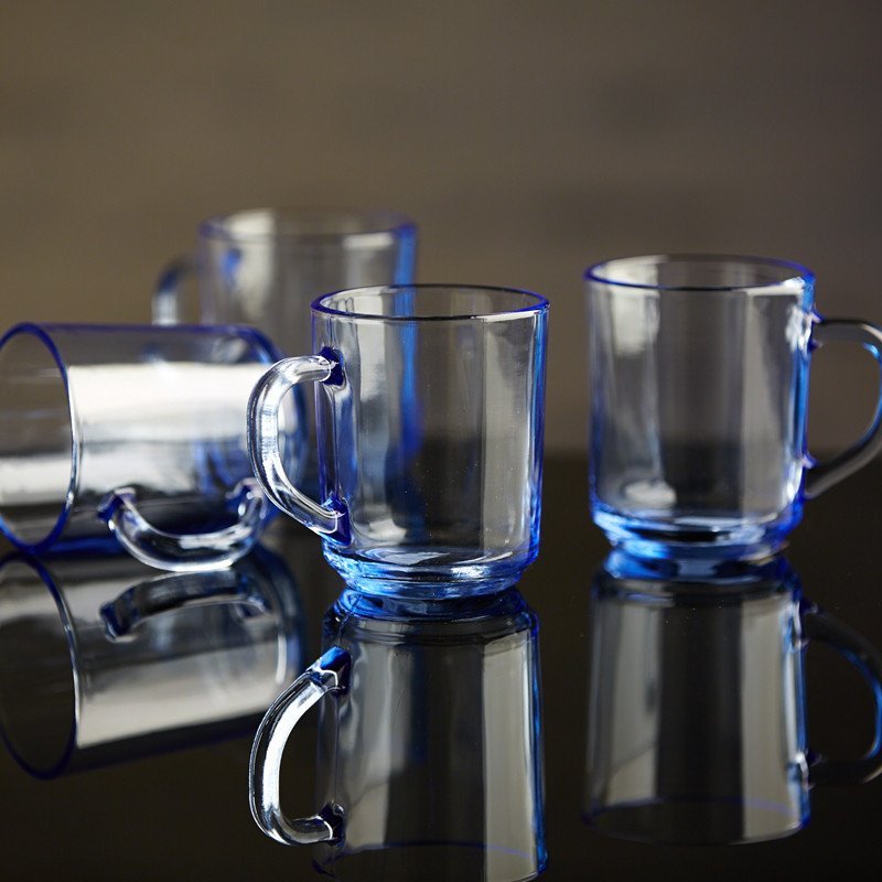 青苹果玻璃杯家用水杯泡茶杯耐热透明玻璃把杯茶饮杯240ml LZB24