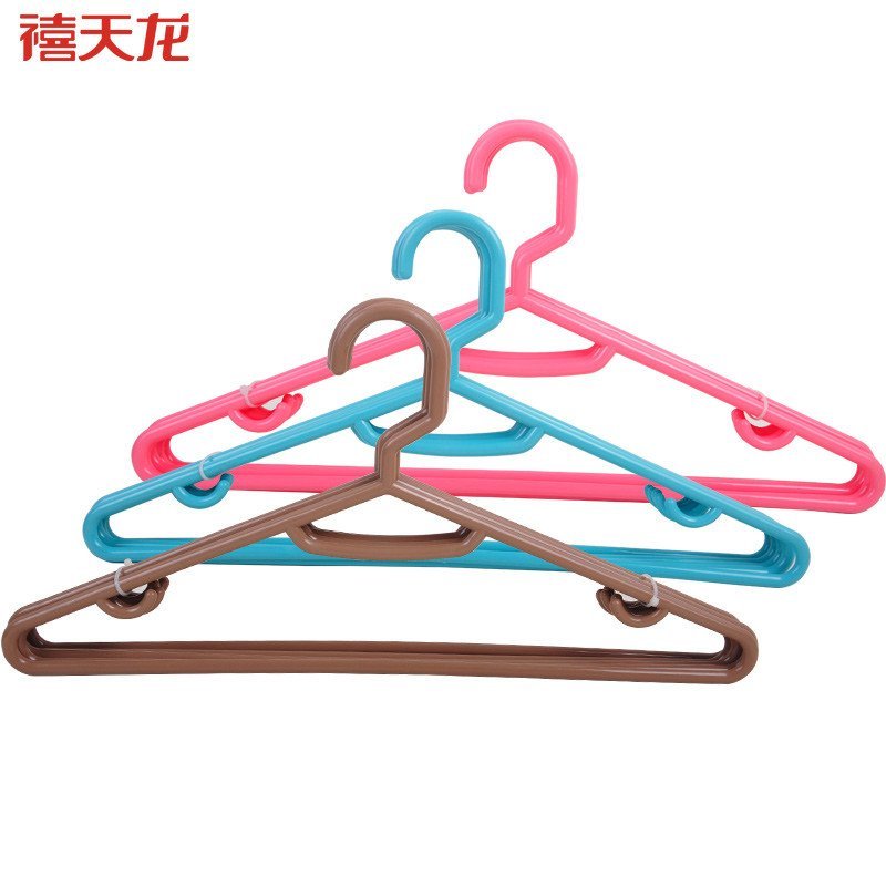 禧天龙citylong5支装无痕衣服架衣服挂干湿两用塑料晾衣架防滑晒衣架颜色随机