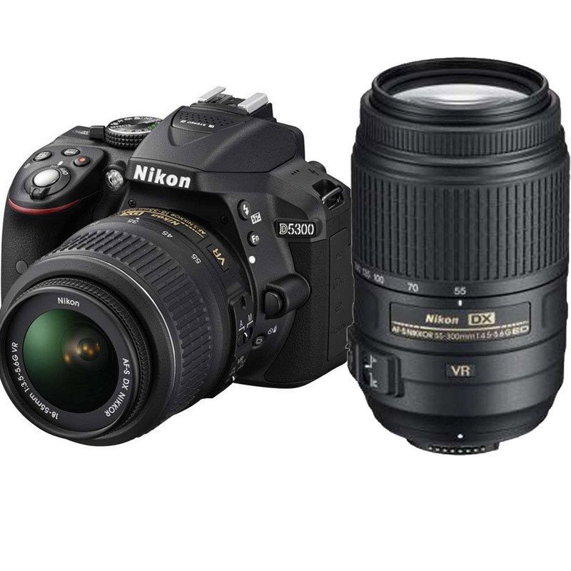 尼康(Nikon) D5300（18-55+55-300mm）数码单反相机 双镜头套装 约2416万像素