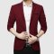 韩版休闲男装小西服男版潮男士外套修身型薄款春秋装便西装R1416 4XL R1416红色
