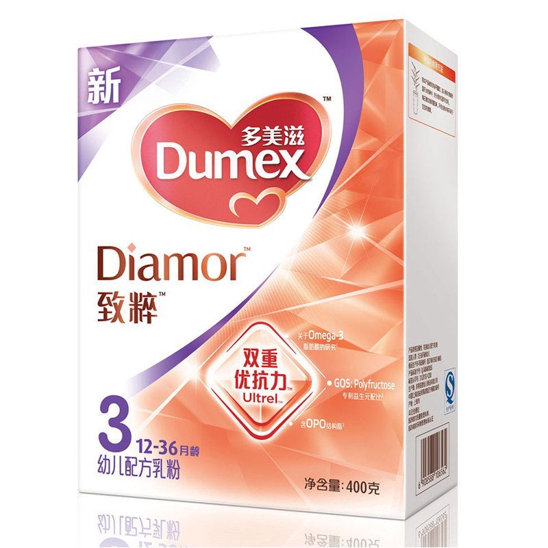多美滋致粹新护幼儿配方乳粉三段 400g盒装