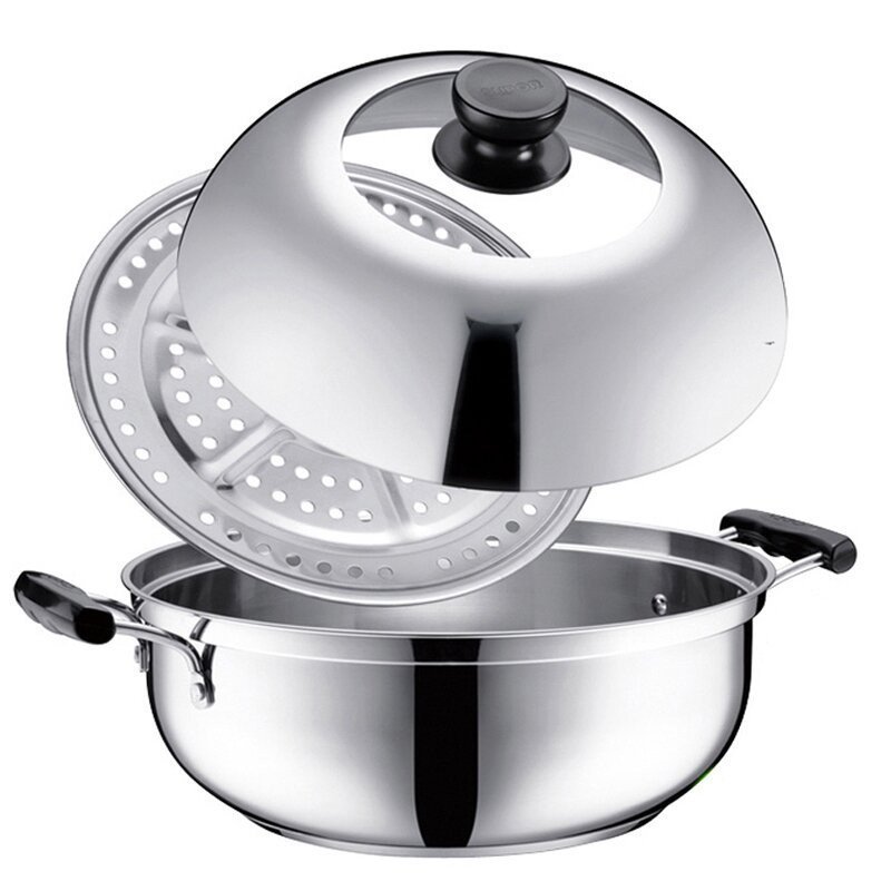 苏泊尔supor汤蒸两用锅蒸煮多用锅汤锅蒸锅两用锅蒸笼火锅电磁炉燃气