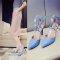 珂莱堡蒂 高跟凉鞋2016浅蓝色粉红色四季鞋尖头凉鞋后空性感凉鞋新款 浅蓝色 36