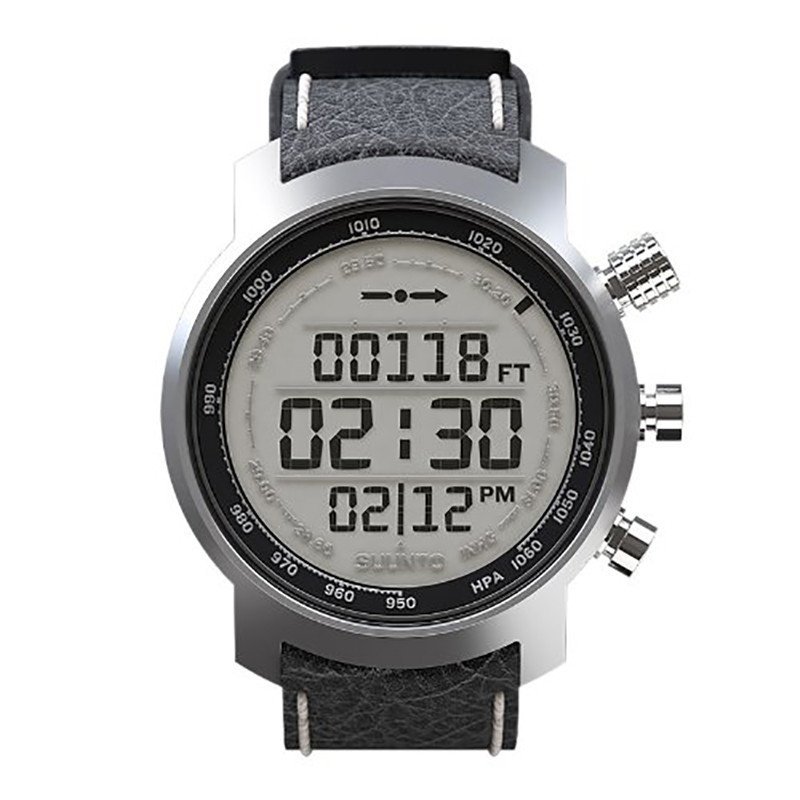 颂拓（SUUNTO）手表户外运动元素山雄真皮黑色男表SS014523000
