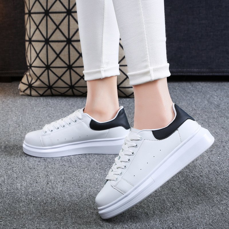 porlung 2016春夏季新款情侣鞋韩版女士休闲鞋低帮系带平底单鞋厚底