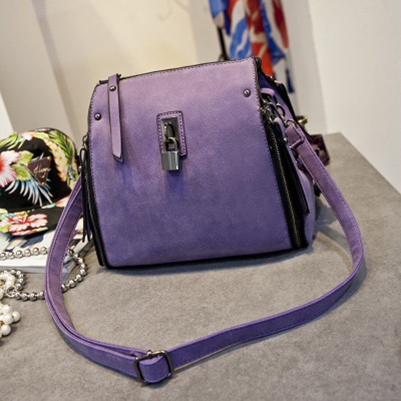 薇思黛 2016新款 韩版潮流时三用包多功能背包女士单肩包学院风女包休闲百搭的双肩包 薰衣草紫
