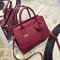 薇思黛 2016新款 秋冬欧美手提包复古磨砂贝壳包单肩包斜挎女包手提包女包 酒红色