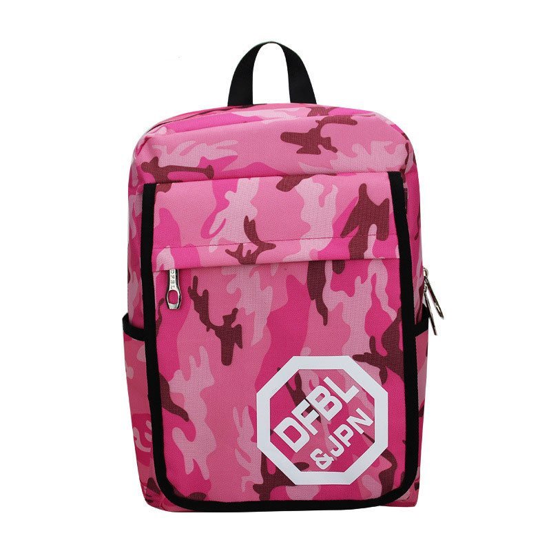 薇思黛 2016新款 防水迷彩休闲韩版小学生书包儿童背包双肩包 迷彩粉红色