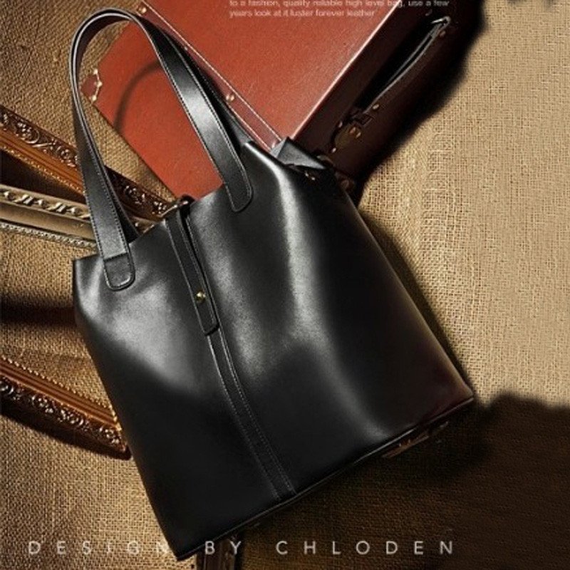 薇思黛 2016新款 欧美时尚单间包潮流子母包大包女士包包 黑色