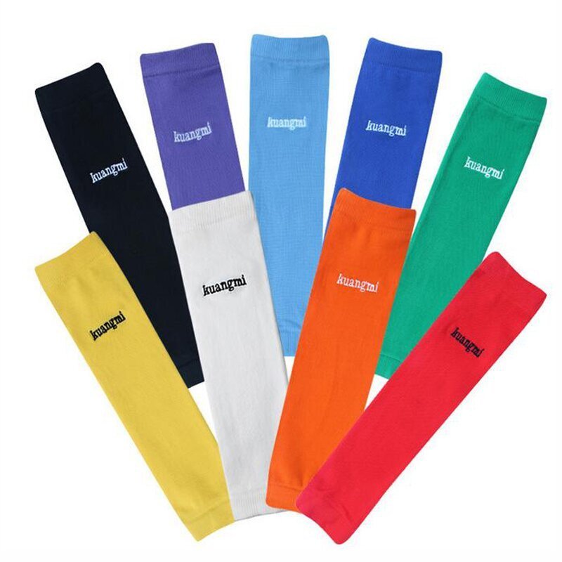 户外运动骑行体育用品运动护具羽毛球篮球加长护臂 骑行护具运动护肘护手臂 户外袖套 均码 白色一对