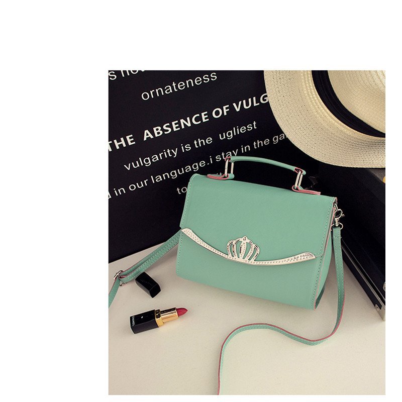 薇思黛2016新款潮女士包包欧美女包斜跨单肩包手提包 豆绿色