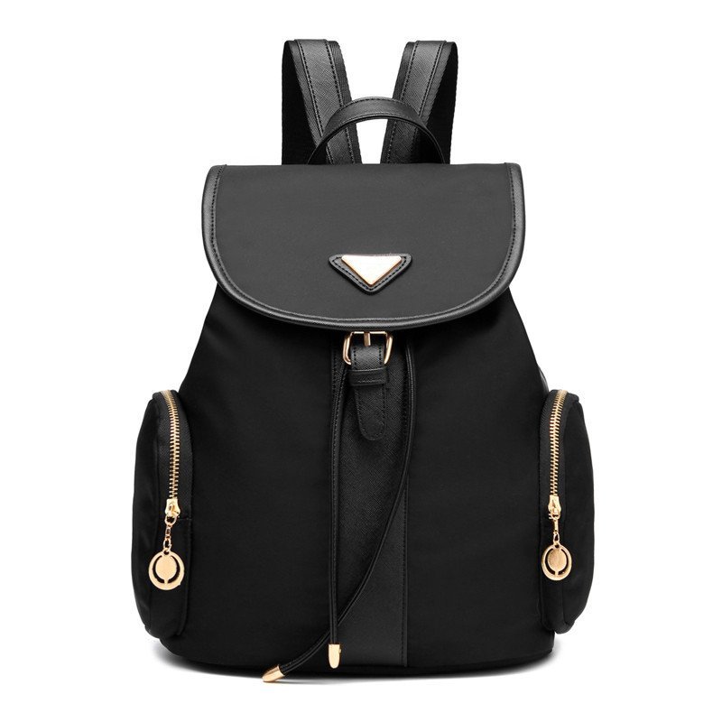 薇思黛 2016新款女包双肩包休闲百搭旅游背包校园风女双肩背包 黑色