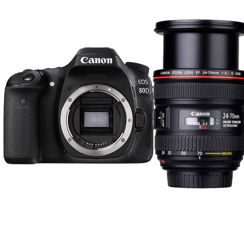 佳能(Canon) EOS 80D（24-70mm F4） 数码单反相机 单镜头套装 约2420万像素