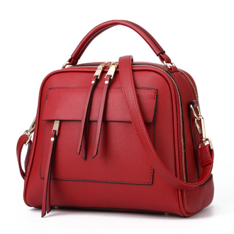 薇思黛2016新款大包女装包包时尚休闲潮流女包手提单肩女士包 深红色