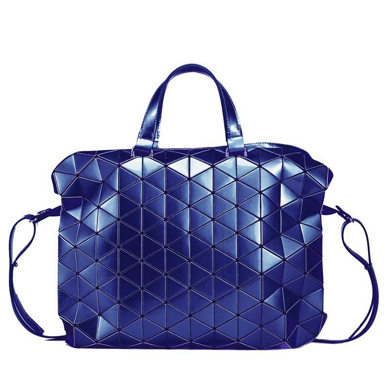 VERONICA·WANG 时尚拼接菱格多功能公文包VW009 珠光宝蓝
