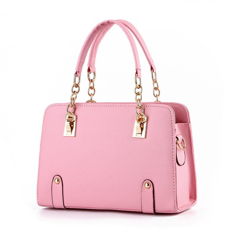 薇思黛2016新款单肩包 女时尚复古手提包女士包包女包 粉红色