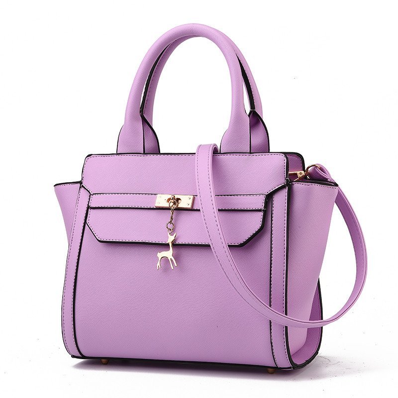 薇思黛女包单肩包女士斜挎包女士包 休闲大容量包手提单肩包 浅紫色