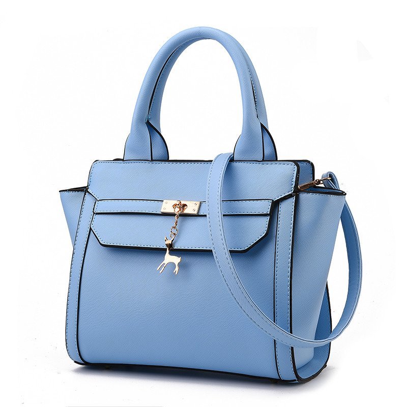 薇思黛女包单肩包女士斜挎包女士包 休闲大容量包手提单肩包 浅蓝色