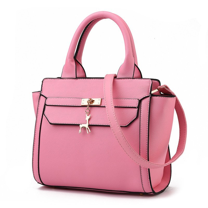 薇思黛女包单肩包女士斜挎包女士包 休闲大容量包手提单肩包 粉红色