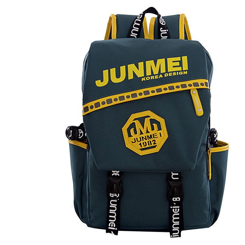 薇思黛新款韩版潮秋冬书包双肩包女背包运动包旅行包男女包14寸电脑包 墨绿B109