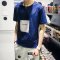 2016T恤男短袖男士棉质夏季纯色圆领休闲POLO衫棉麻短袖T恤- M 浅蓝色