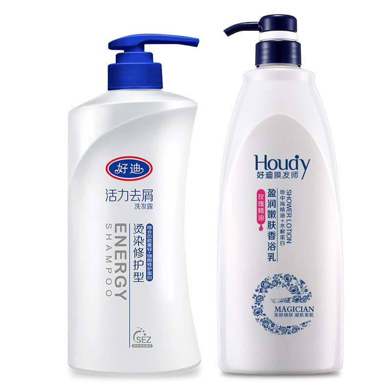 好迪膜发师盈润嫩肤香浴乳1L+好迪活力去屑洗发露烫染修护型750ml