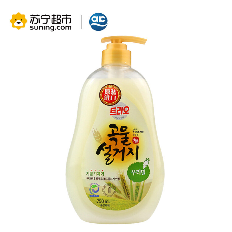 爱敬韩国进口（小麦天然谷物精华）果蔬餐具洗洁精750ml