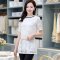 情娇婷2016新款韩版中长款打底衫圆领套头蕾丝衫女上衣潮 2XL 黑色