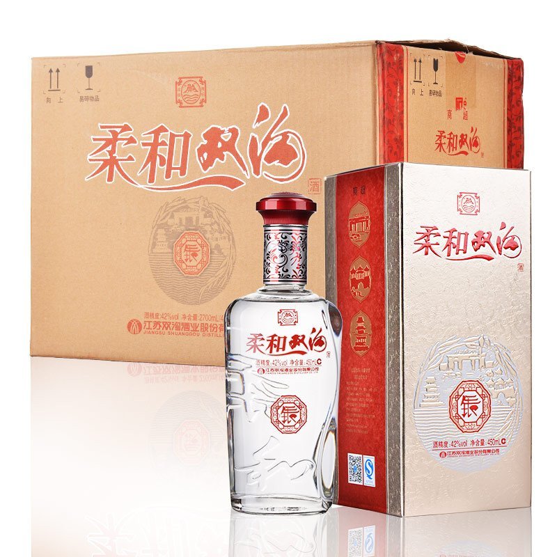柔和双沟 银装 42度 450ml*6 整箱装