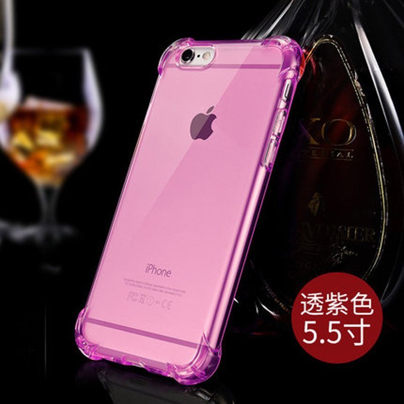 iPhone6手机壳6s防摔软壳保护套苹果6plus手机壳硅胶透明套简约女款潮男 iphone6splus【5.5寸】透紫