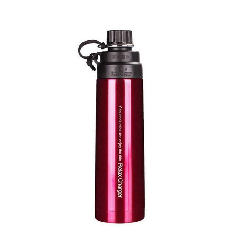 力巴铁(LB)不锈钢真空保温保冷杯运动水壶 500ml 红色