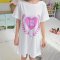 睡衣女夏季新品棉质少女睡裙休闲纯色麦穗桃心PINK家居服短裙 L HT-160#麦穗pink白色