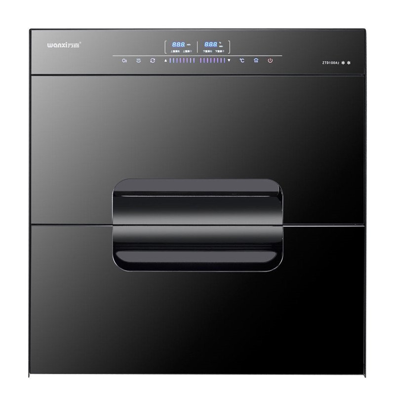 万喜ZTD-100A2消毒柜 液晶动态显示 食品级柜内材料 上下分层设计