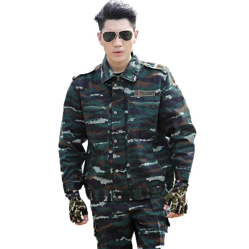 虎纹迷彩服秋装套装男作训服男户外军迷服 户外军迷
