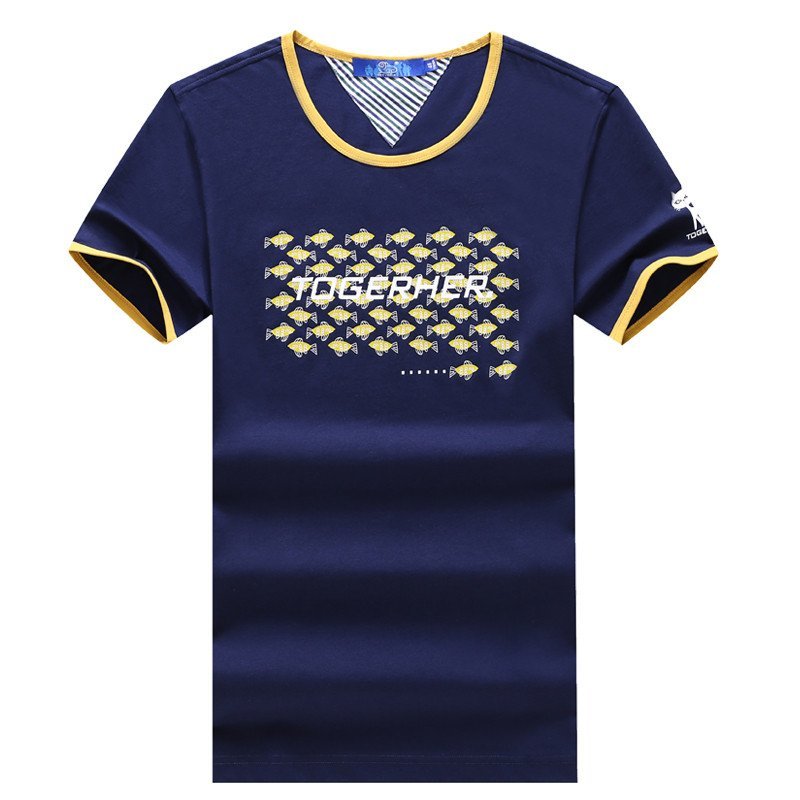 澳洋男装2016夏季新品撞色圆领休闲短袖棉t恤 48码 橙色