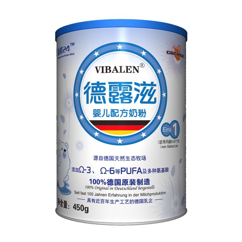 德露滋婴儿配方奶粉450g罐装1段