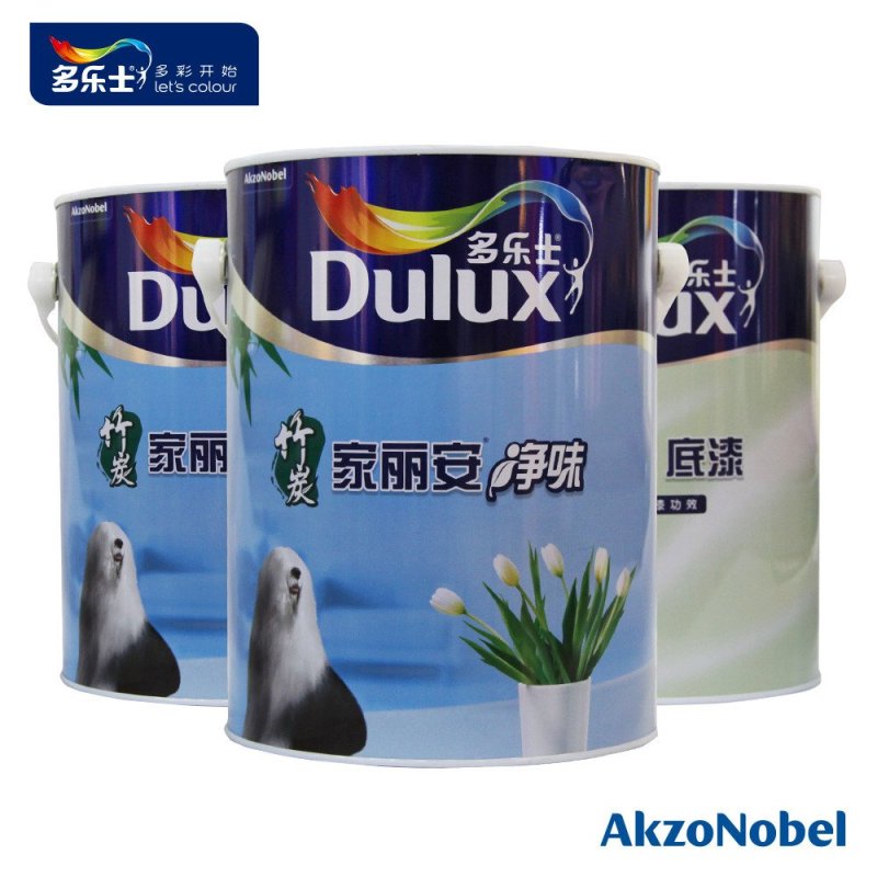 多乐士家丽安竹炭净味墙面漆套装n环保抗甲醛防霉涂料白色可调色乳胶漆小桶油漆A8600/5L2桶+65990/5L1桶 白色