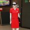 飘香画秋2016夏装新款宽松女装中长款休闲连衣裙DV2681 L 红色