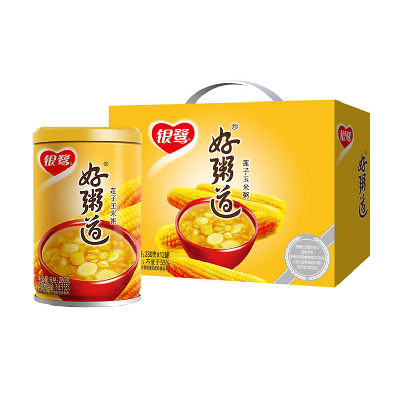 【苏宁超市】银鹭 好粥道莲子玉米粥 280g*12 速食粥（新老包装交替发货）