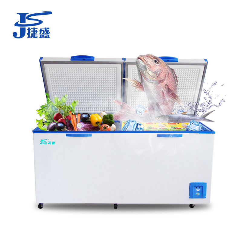 捷盛（JS）SLWD4-779 779升商用超大容量卧式冷柜冰柜 双顶开门冷藏冷冻商用转换柜 茶叶柜 大容量带锁冰柜冷柜