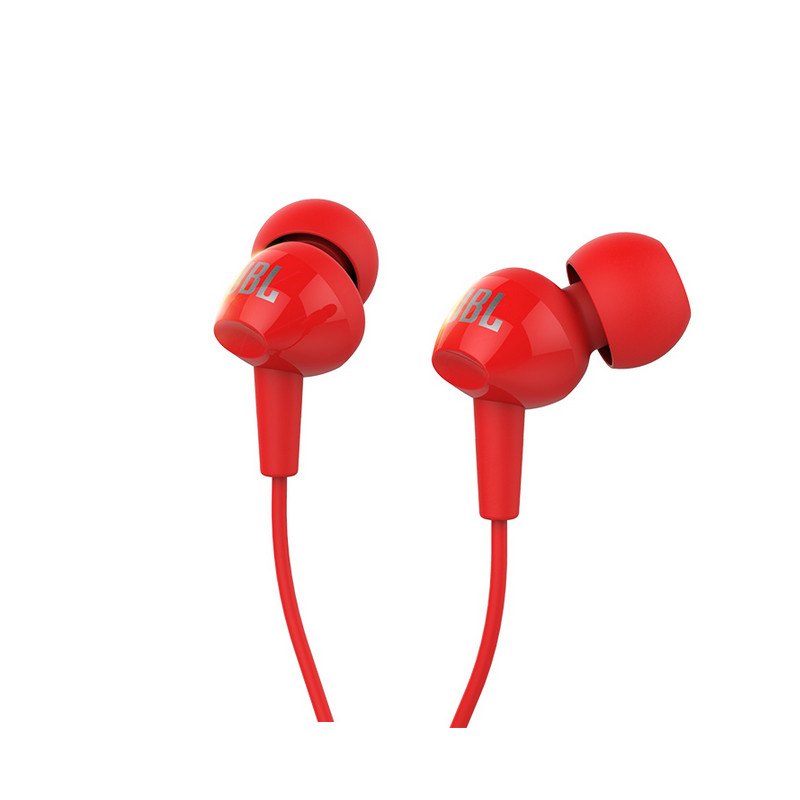 JBL C100SI 入耳式运动耳机 有线控通话带麦 音乐跑步耳机 手机耳机耳塞式 红色