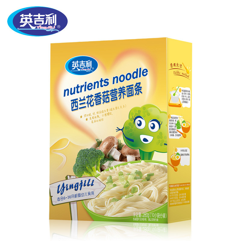英吉利（yingjili）西兰花香菇营养面条 280g/盒
