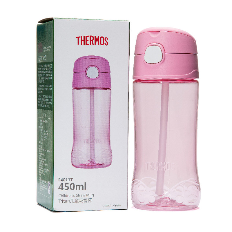 膳魔师Tritan塑料儿童吸管杯 F4011T PK 450ml 粉色