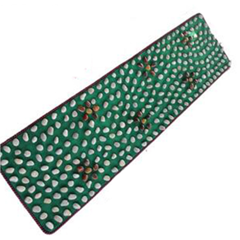 天然雨花石鹅卵石足底按摩垫脚底按摩器足疗走毯脚垫石子路指压板 白色