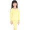 猫人儿童 女童纯棉莱卡套服女孩保暖家居服套装KU247003 160cm 嫩黄