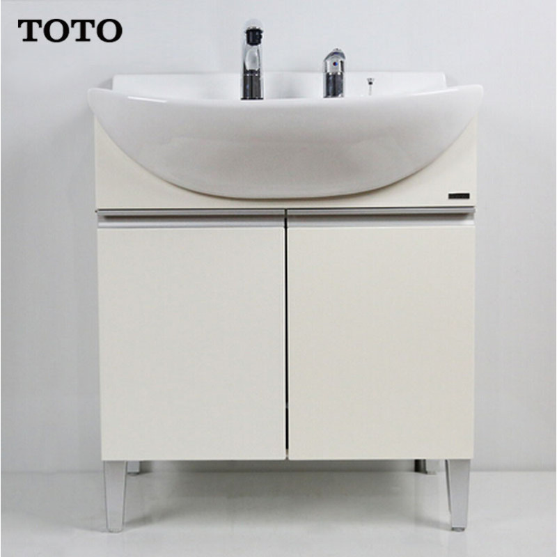 TOTO洁具卫浴 落地式洗脸化妆台 LDSW753K/W 浴室柜 梳洗柜带龙头DL319C2 大陶瓷台盆 0.75M LDSW753K黑色柜子