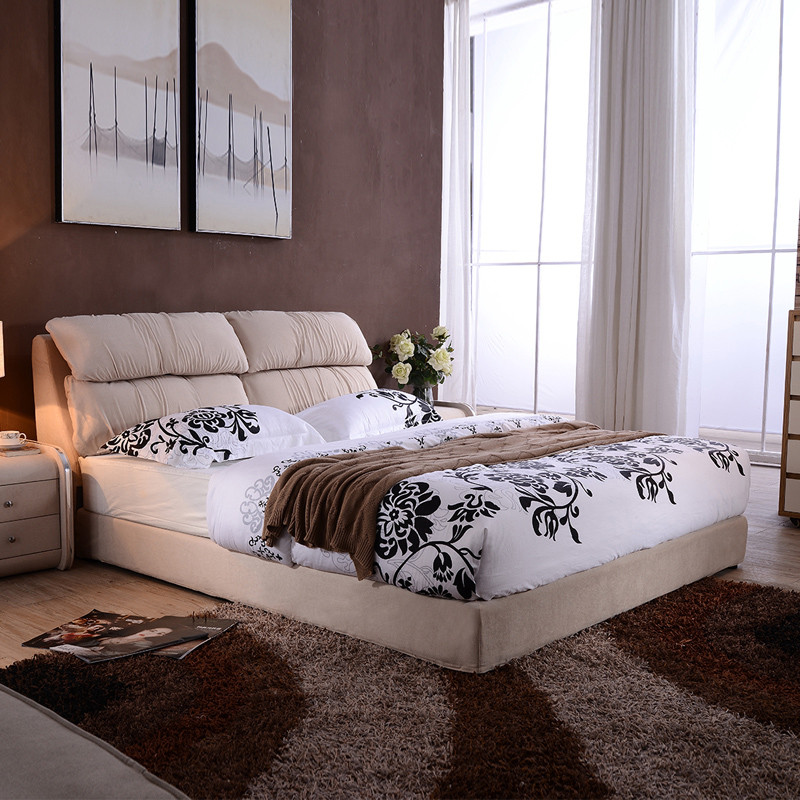 布床 B11 (1.8*2.0米)床+天然椰棕床垫+2个床头柜