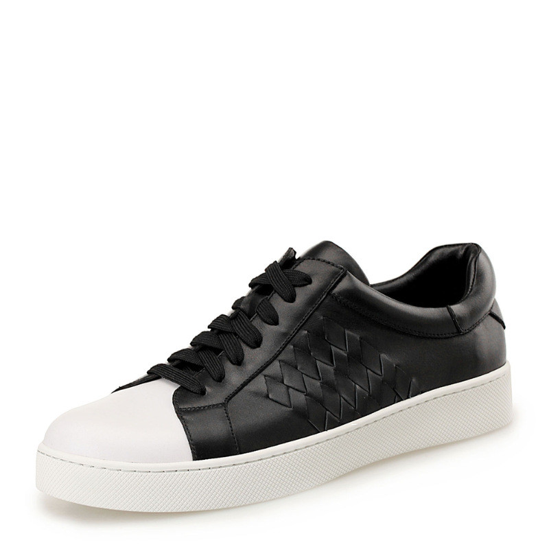 Lucky Ozasec潮流休闲运动鞋男鞋透气舒适球鞋板鞋头层牛皮小白鞋 休闲运动鞋 板鞋 黑色 男款39