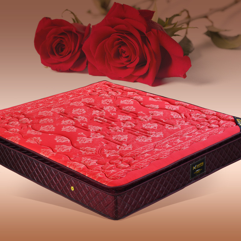 结婚弹簧床垫-结婚床垫双人席梦思1.8米加厚红色弹簧床垫婚垫1.5婚庆床垫-儿童成人适用-大红婚庆床垫 1500mm*1900mm子母型【乳胶+独立精钢弹簧】