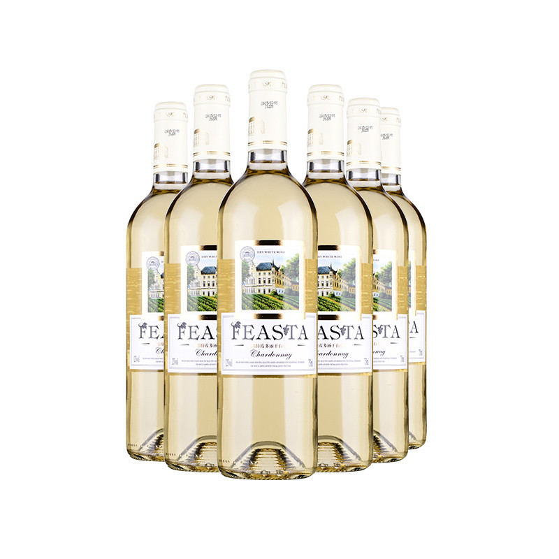 【苏宁易购超市】菲思特（FEASTA）霞多丽干白葡萄酒 12度 750ml*6整箱装 干型葡萄酒